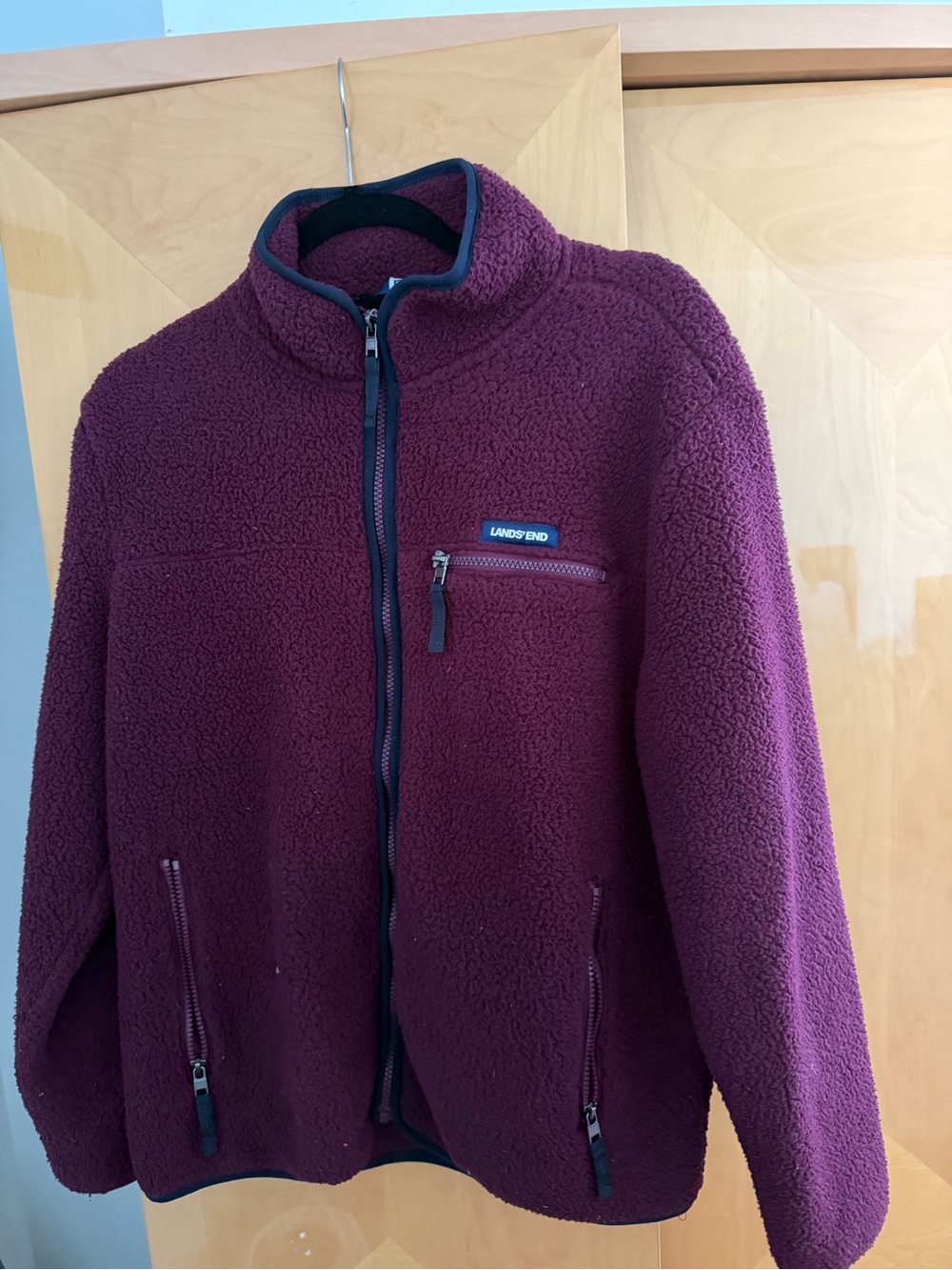 Lands' End Plush Sherpa Jacket in Berry Plum